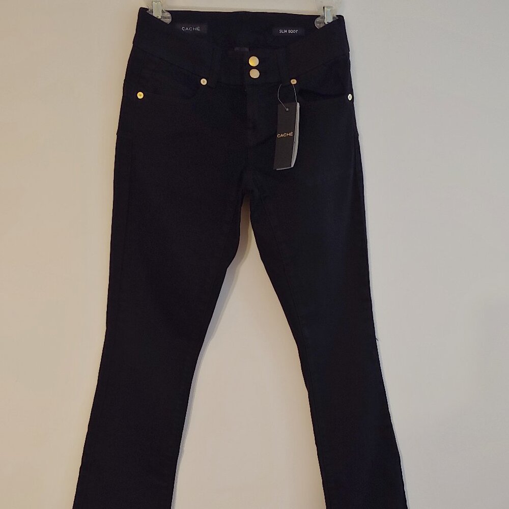 Cache Slim Boot Cut Black Stretch Jeans